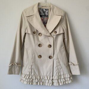 Kensie women's ruffle trench coat